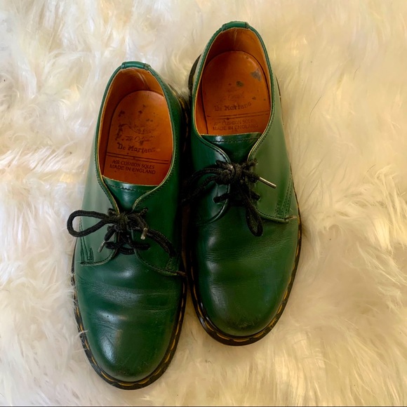 Dr. Martens Shoes - Green Leather Dr. Martens Low Top Shoes UK 3